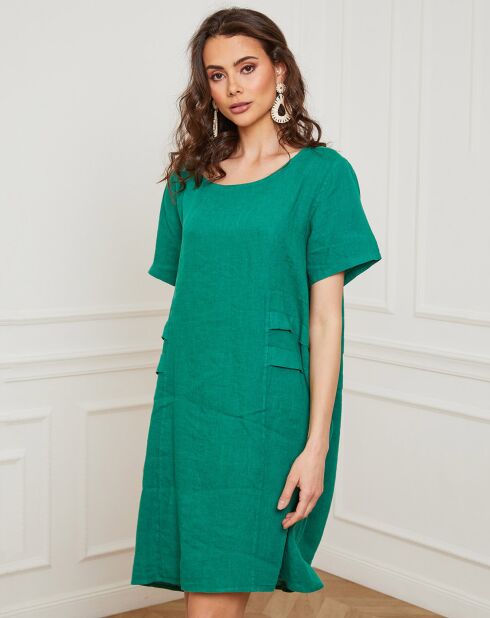 Robe 100% Lin Erbus verte