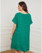 Robe 100% Lin Erbus verte
