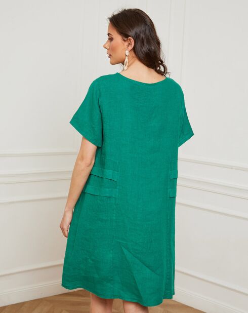 Robe 100% Lin Erbus verte