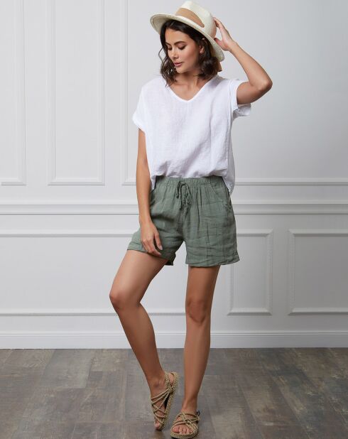 Top 100% Lin Fabius blanc