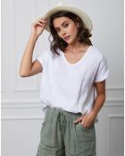 Top 100% Lin Fabius blanc
