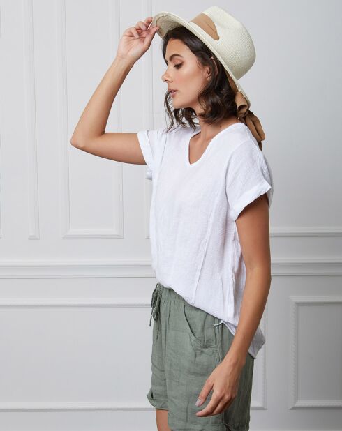 Fabius witte top van 100% linnen