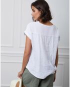 Top 100% Lin Fabius blanc