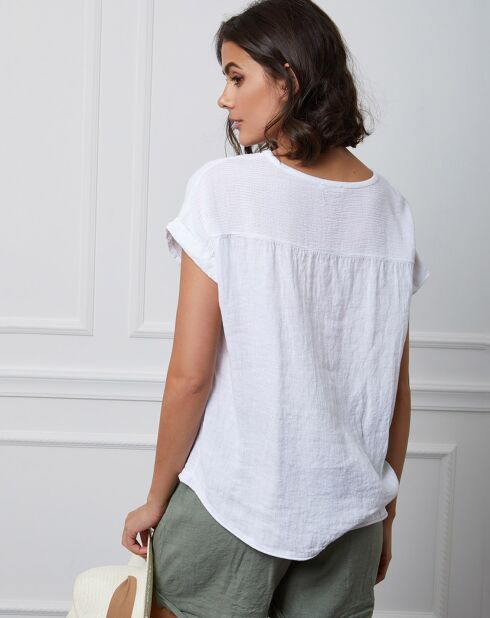 Fabius witte top van 100% linnen