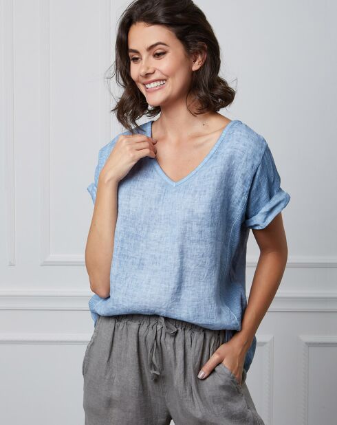 Top 100% Lin Fabius indigo