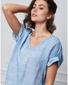 Top 100% Lin Fabius indigo