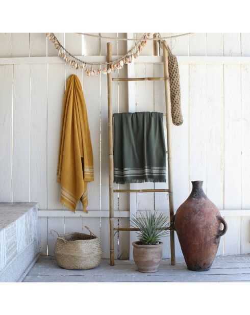 Fouta éponge Faro verte - 100x180 cm
