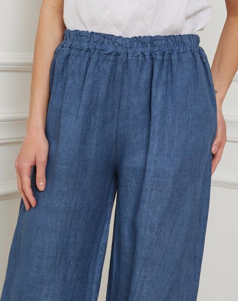Pantalon 100% Lin Garibaldi bleu denim