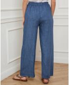 Pantalon 100% Lin Garibaldi bleu denim