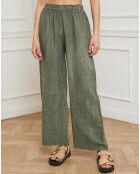 Pantalon 100% Lin Garibaldi vert kaki