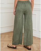 Pantalon 100% Lin Garibaldi vert kaki