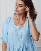 Robe 100% Lin Gustavo bleu bleu ciel
