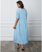 Robe 100% Lin Gustavo bleu bleu ciel