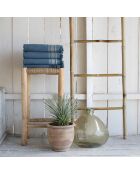 Fouta éponge Faro bleue - 100x180 cm