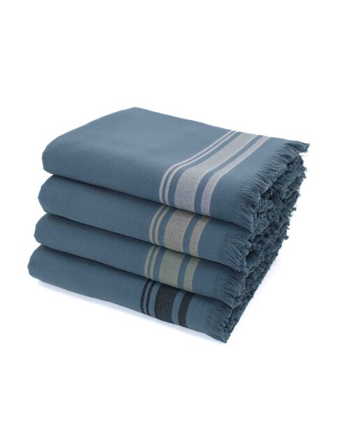 Fouta éponge Faro bleue - 100x180 cm
