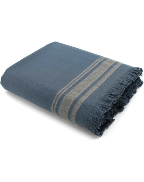 Fouta éponge Faro bleue - 100x180 cm