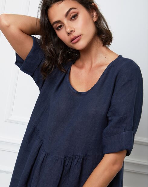 Gustavo Marine jurk van 100% linnen