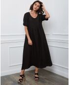 Robe 100% Lin Gustavo noire