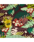 Tovaglia in cotone biologico Fern bordeaux.