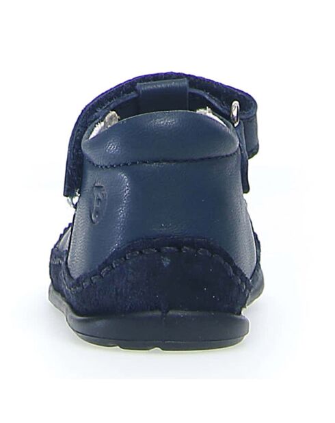 Marineblaue sanfte Ledersandalen