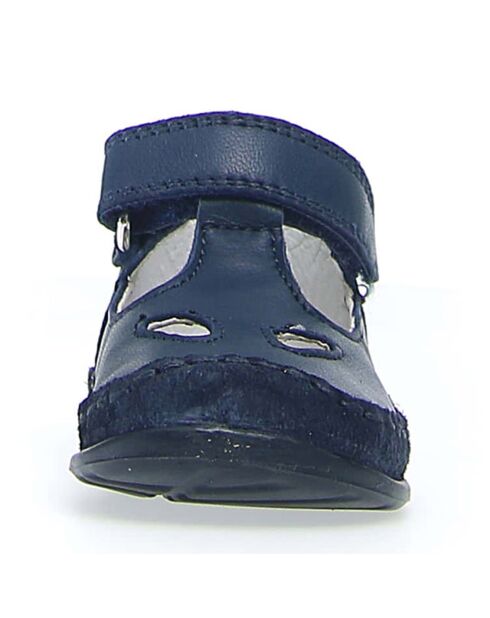 Marineblaue sanfte Ledersandalen