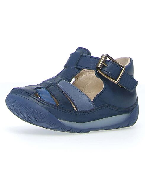 Salomés en Cuir Laguna bleu marine