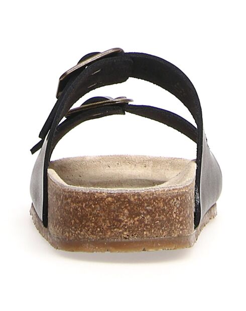 Schwarze Raby Ledersandalen