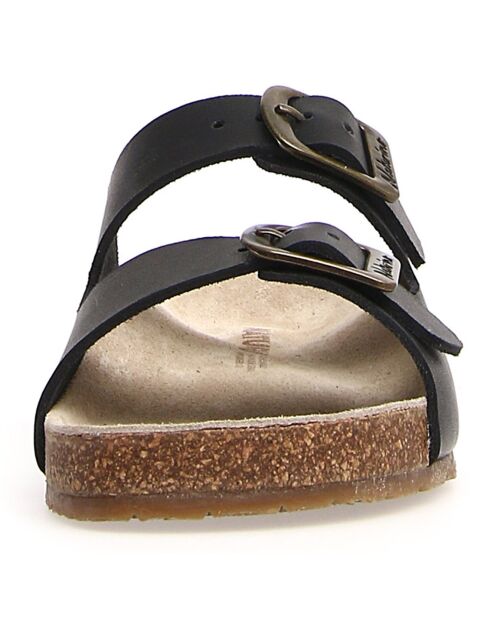 Schwarze Raby Ledersandalen