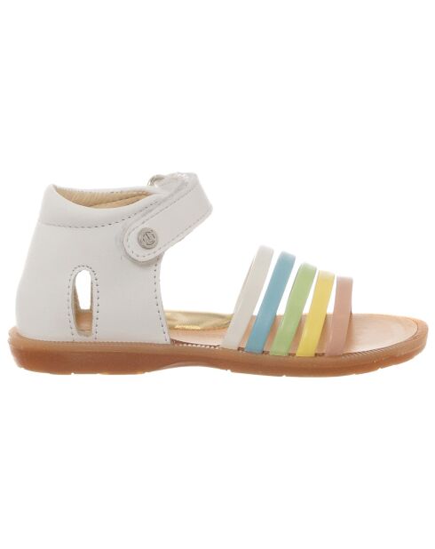 Sandali in pelle Rubino multicolore e bianchi