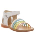 Sandali in pelle Rubino multicolore e bianchi
