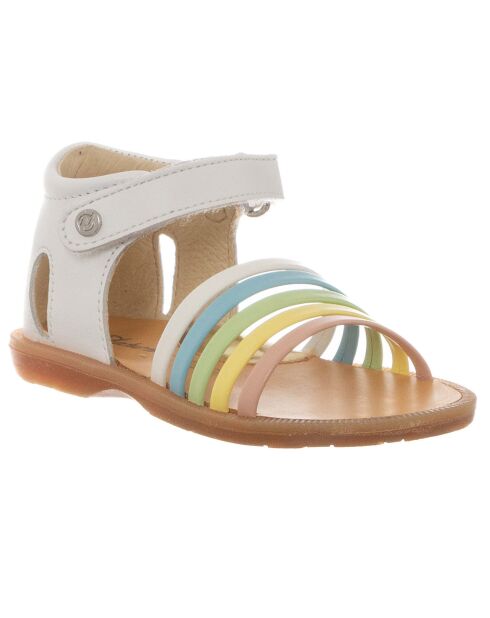 Sandali in pelle Rubino multicolore e bianchi