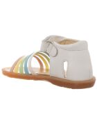 Sandali in pelle Rubino multicolore e bianchi