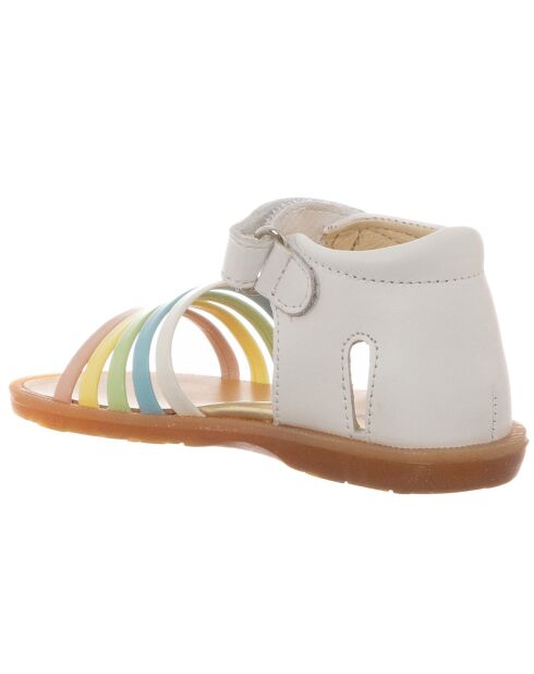 Sandali in pelle Rubino multicolore e bianchi
