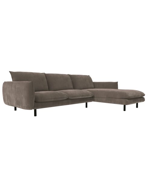 Canapé angle droit isak taupe  - 235x92/160x85 cm