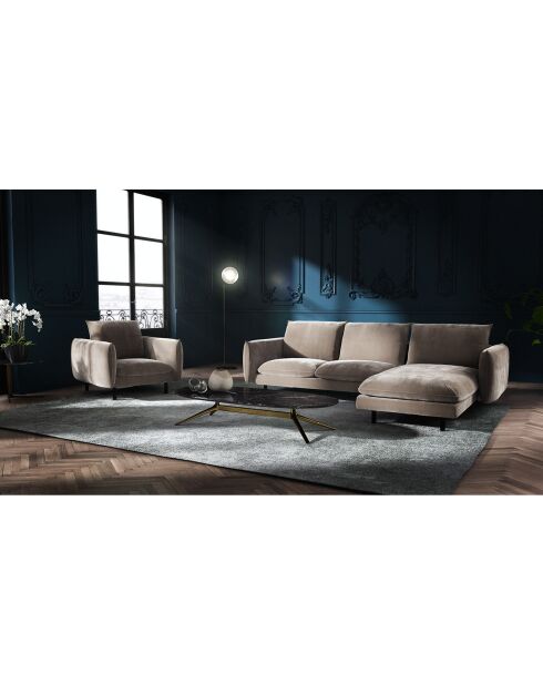 Isak Ecksofa links, taupefarben, 235 x 92/160 x 85 cm