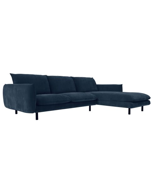 Canapé d'angle droit isak bleu nuit  - 235x92/160x85 cm