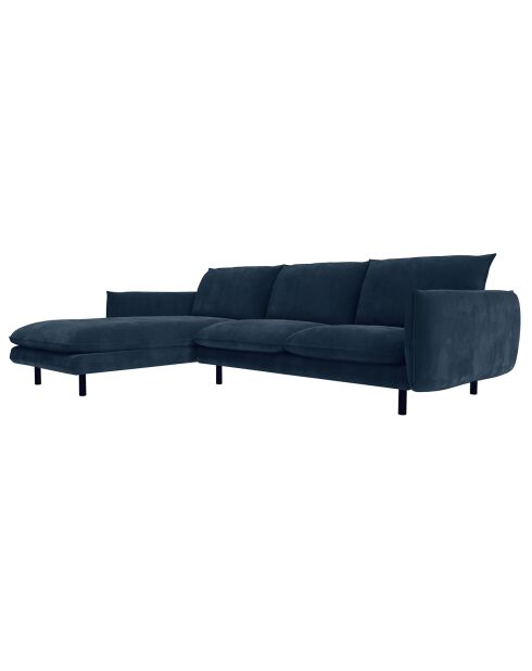 Canapé d'angle gauche isak bleu nuit  - 235x92/160x85 cm