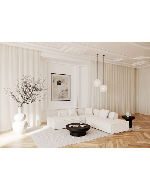 T Rolf Ecksofa aus cremefarbenem lockigem Stoff - 250x250x63 cm