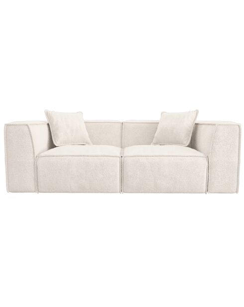 Rolf 3-zitsbank gebroken witte boucléstof - 200x97x63 cm