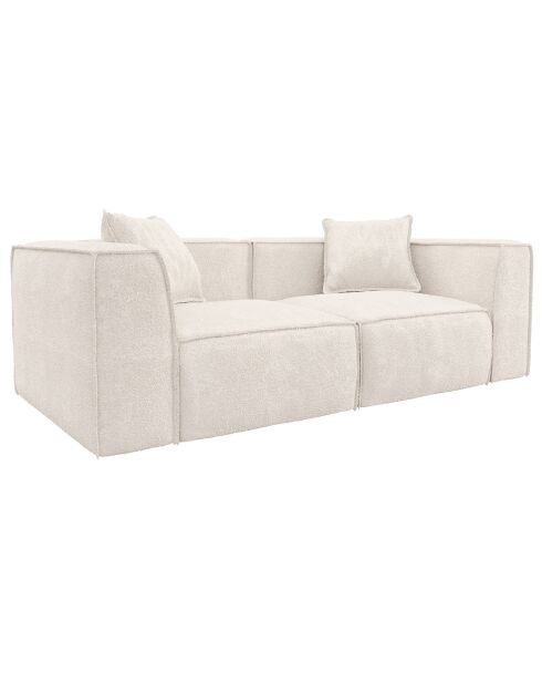 Rolf 3-zitsbank gebroken witte boucléstof - 200x97x63 cm