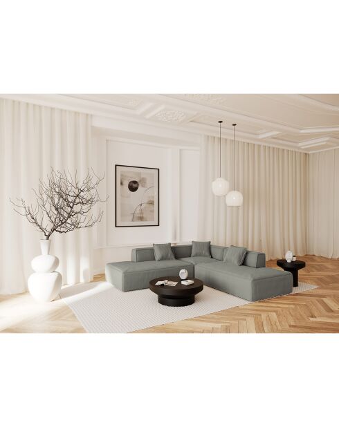 Sofá esquinero T Rolf de pana caqui - 250x250x63 cm