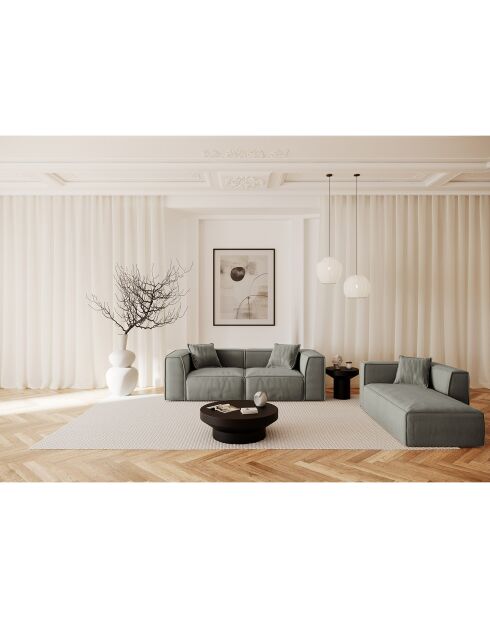 Sofá Rolf de pana caqui de 3 plazas - 200x97x63 cm