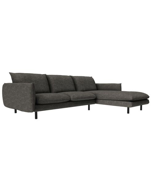 Canapé d'angle droit isak gris anthracite - 235x92/160x85 cm