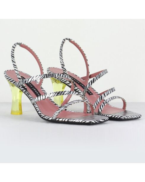 Silberne Ledersandalen Kiri - 7 cm Absatz