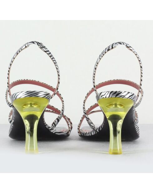 Silberne Ledersandalen Kiri - 7 cm Absatz