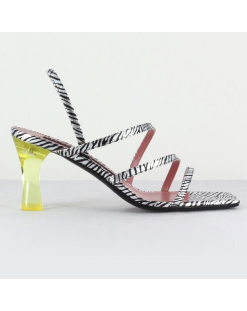 Silberne Ledersandalen Kiri - 7 cm Absatz