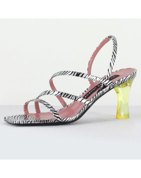 Silberne Ledersandalen Kiri - 7 cm Absatz