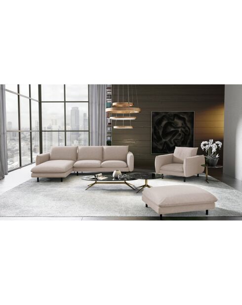 Canapé d'angle gauche isak beige sable - 235x92/160x85 cm