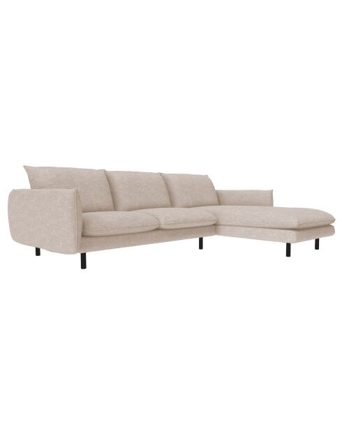 Canapé d'angle droit isak beige sable - 235x92/160x85 cm