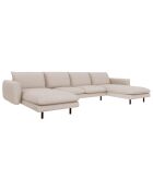 Grand u canapé panoramique isak beige sable  - 315x92/160x85 cm